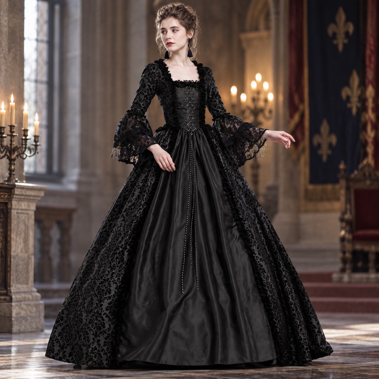 Dresses - Vestido Maxi com Mangas Largas em