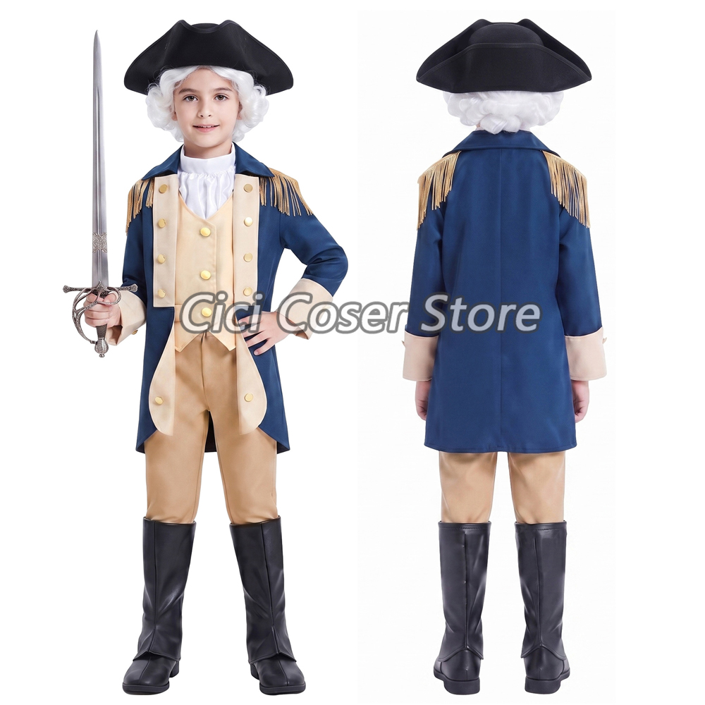 Dresses - Fantasia Colonial George Washington para Crianças,