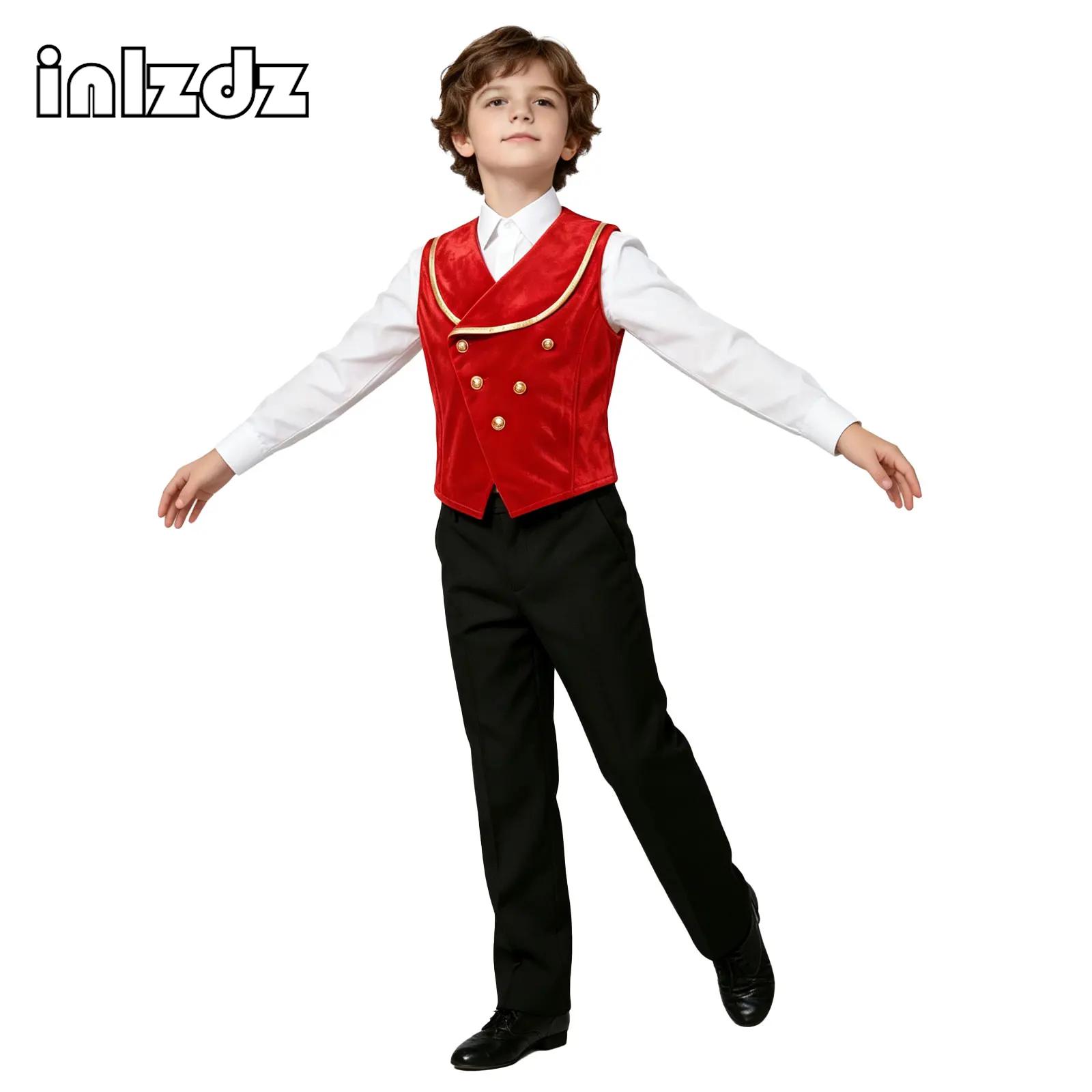 Dresses - Colete medieval de veludo para meninos,
