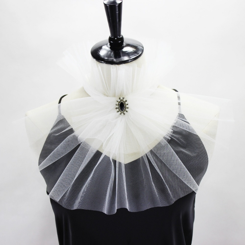 Dresses - Gola Falsa de Tule Estilo Vintage