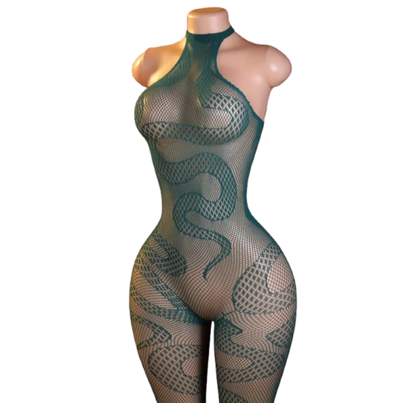 Lingerie - Body sensual feminino de pele de