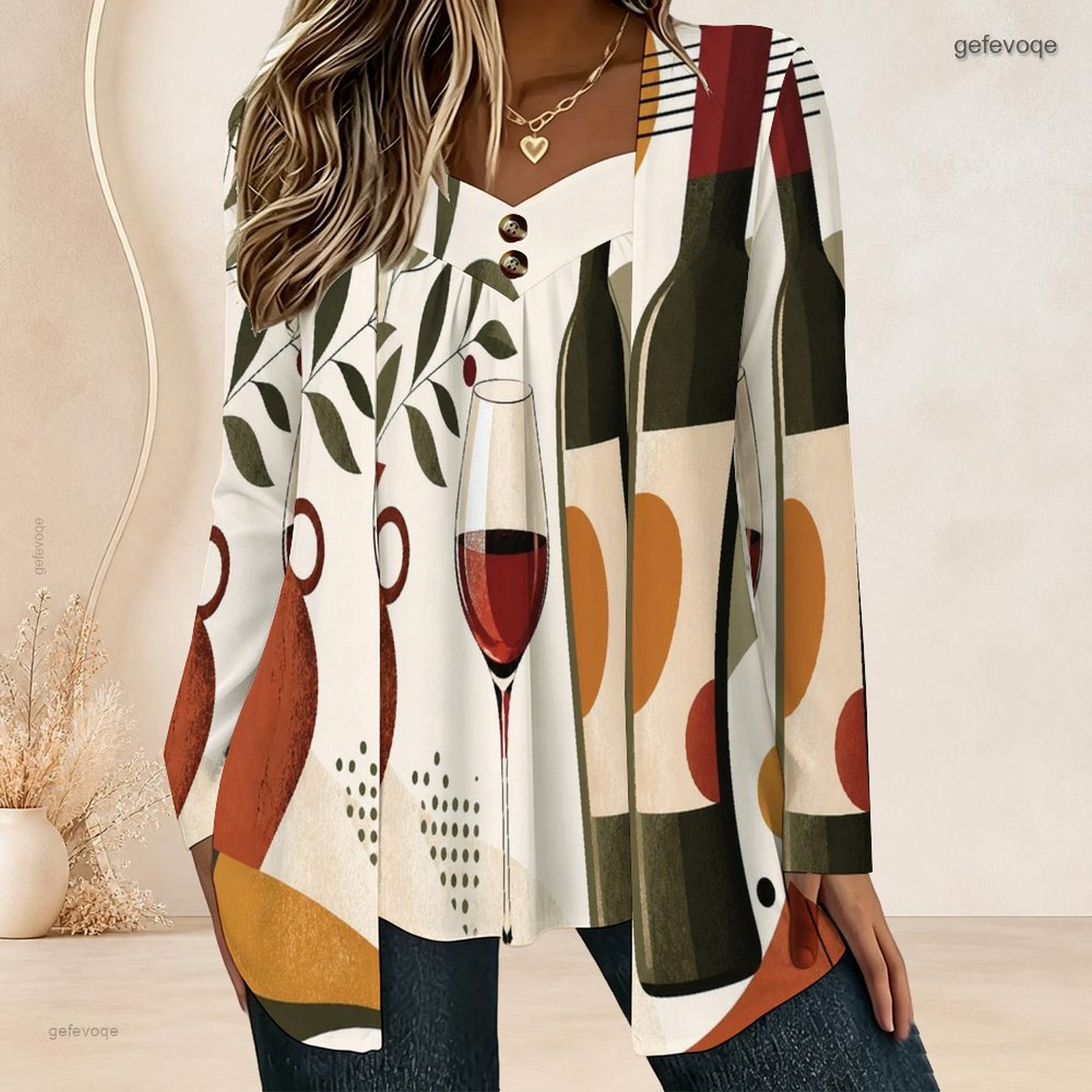 Blouses - Blusa Feminina Falsa de Duas Peças