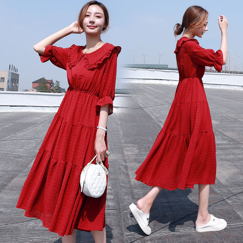 Midi moda elegante 2021 puff m - French Vintage Floral Midi Dress avaliação e preço