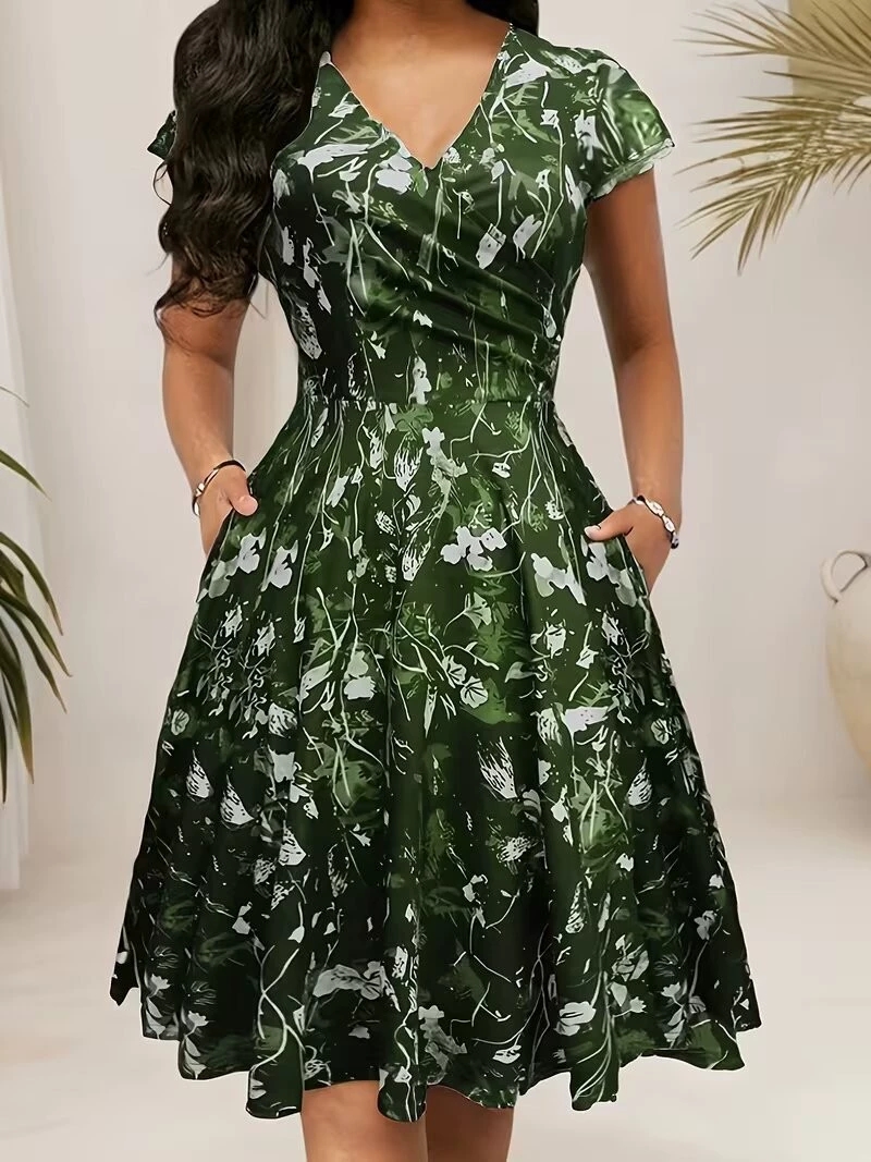 Vestido Longo Feminino Elegant - French Vintage Floral Midi Dress avaliação e preço