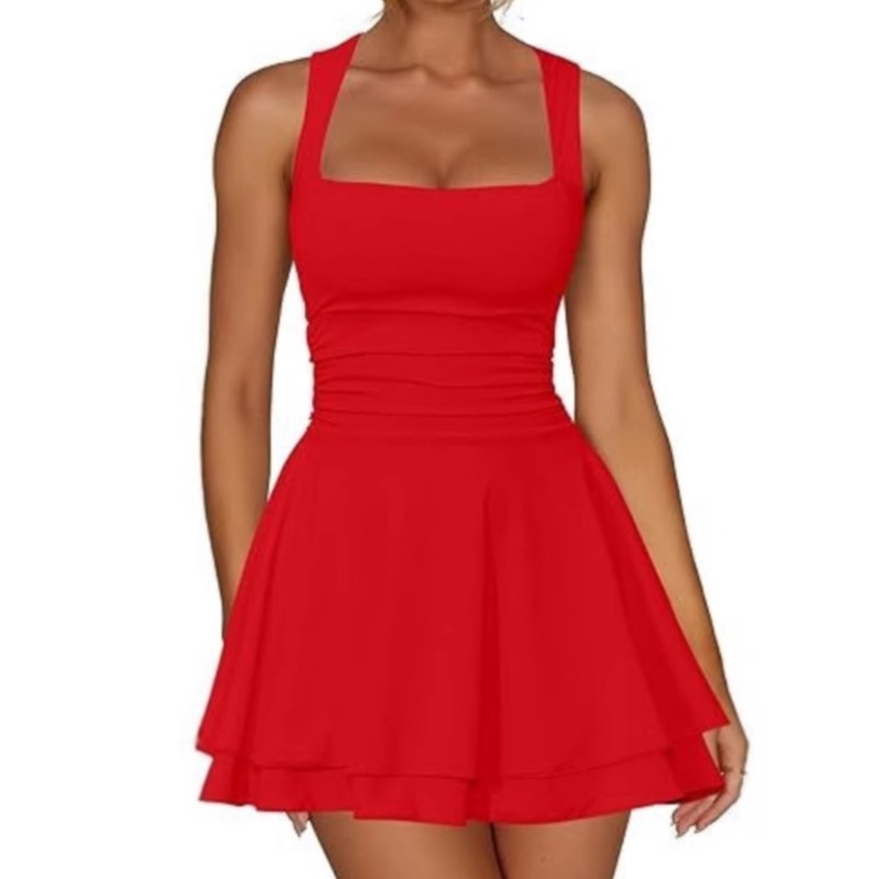 Vestidos Femininos Mini de Ver - Y2K Backless Halter Mini Dress avaliação e preço