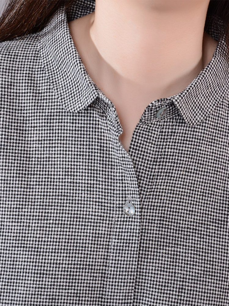 Vestido Camisa Xadrez Feminino - Korean Style A Line Shirt Dress avaliação e preço