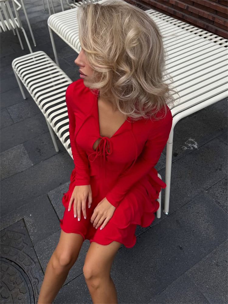 Vestido Mini Bodycon Tossy de  - Bodycon Long Sleeve Ribbed Dress avaliação e preço