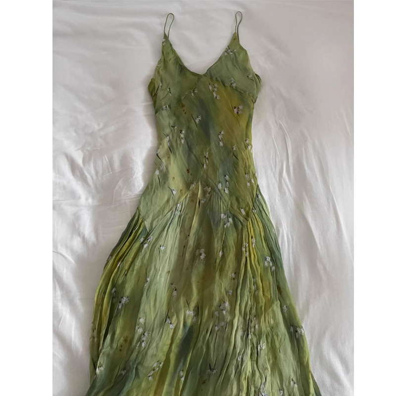 2025 novo vintage elegante fra - French Vintage Floral Midi Dress avaliação e preço