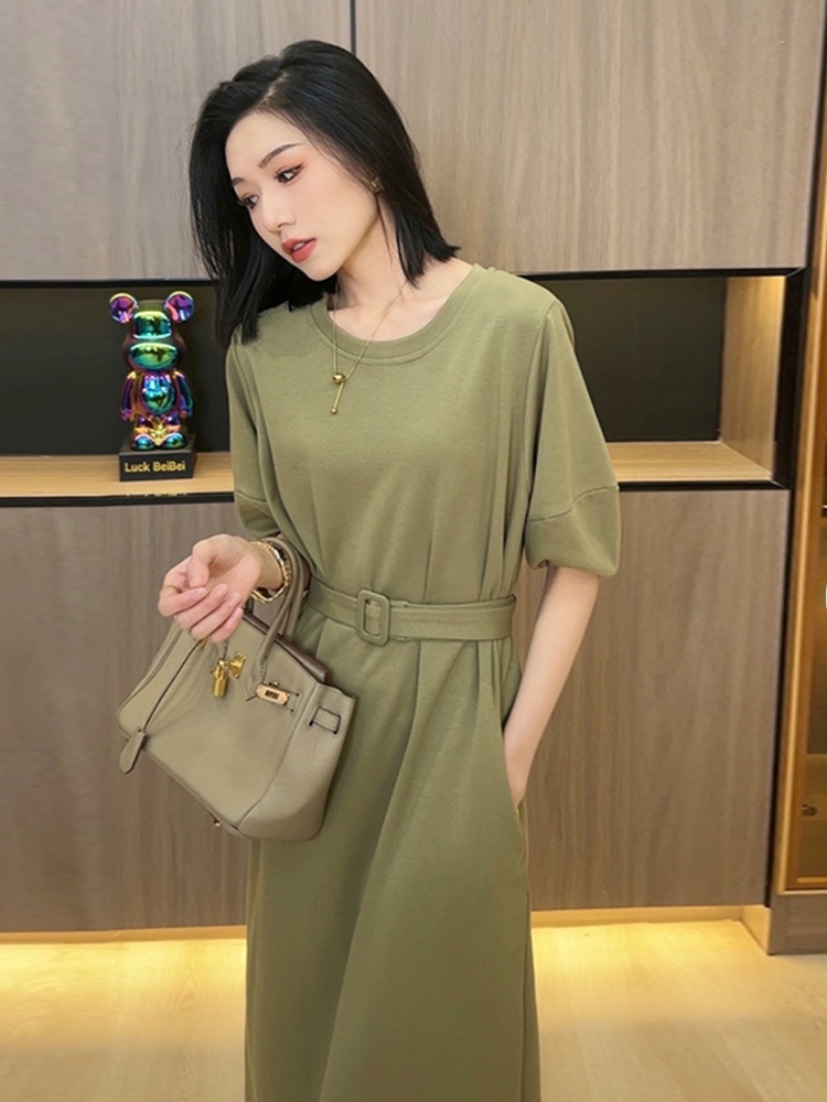 Vestido Longo Casual de Verão  - Korean Style A Line Shirt Dress avaliação e preço