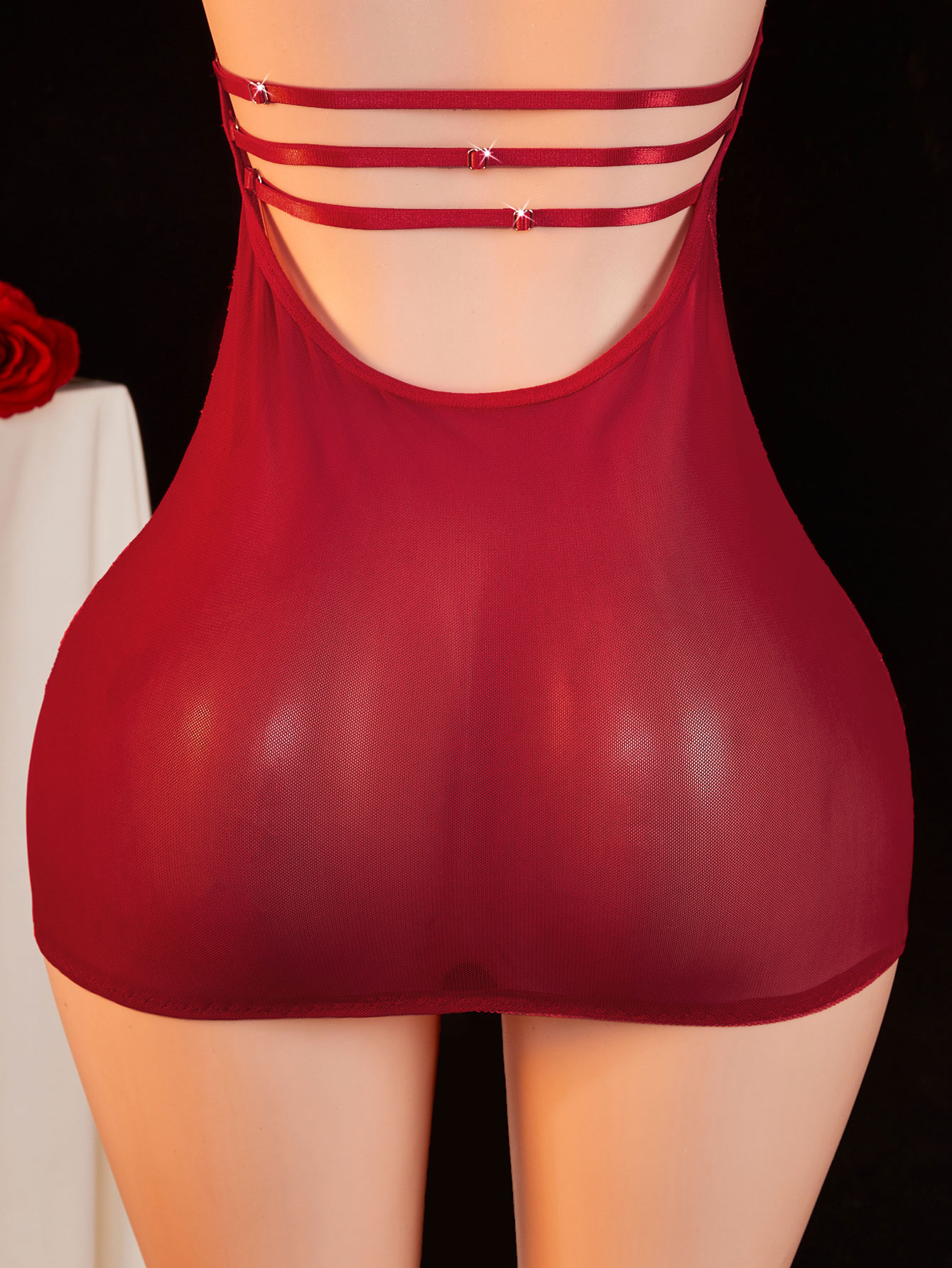 Babydoll de Renda Transparente - Sexy Mesh Sheer Bodycon Dress avaliação e preço