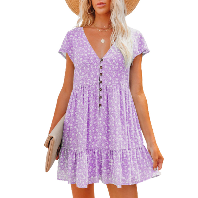 Na europa e na primavera e no  - French Vintage Floral Midi Dress avaliação e preço