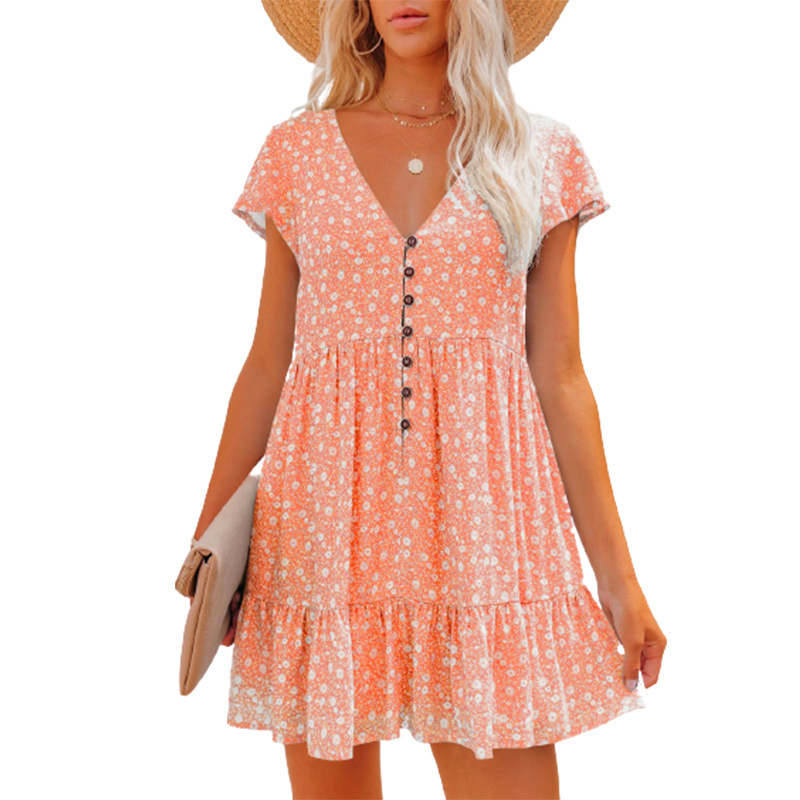 Na europa e na primavera e no  - French Vintage Floral Midi Dress avaliação e preço