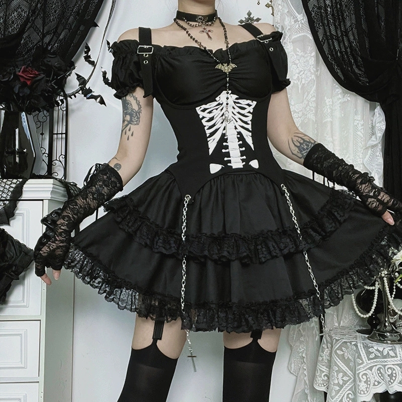 Goth escuro e-girl kawaii rend - Y2K Backless Halter Mini Dress avaliação e preço